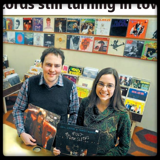 Nick and Emily in the new record store